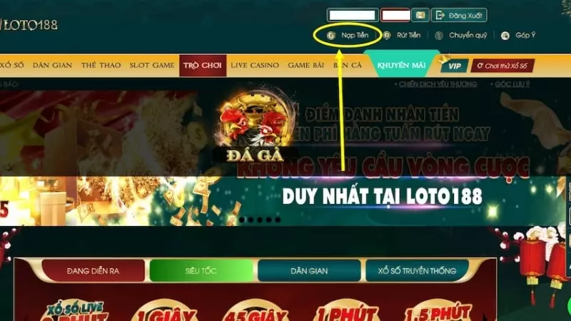 Quy trình rút tiền tại Loto188
