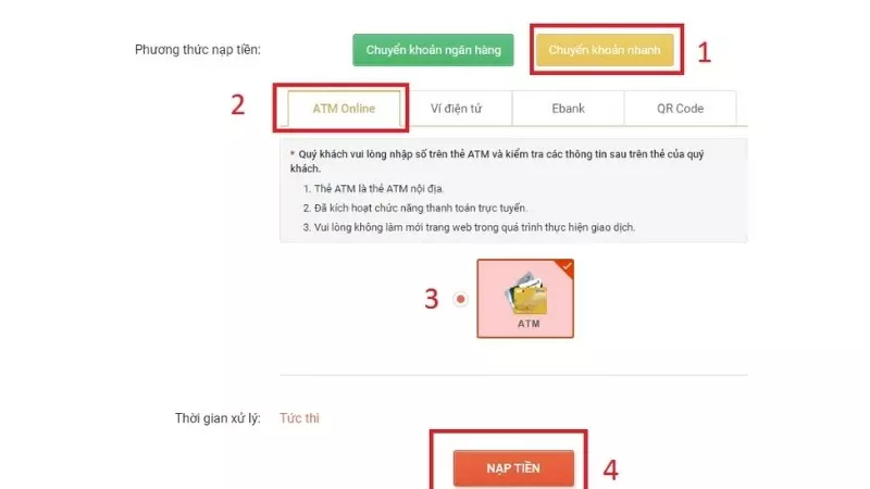 Phương thức nạp tiền tại Loto188